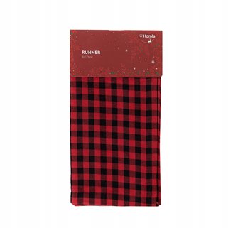 Bieżnik czerwony w kratę 160 x 40 cm