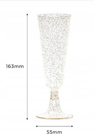 Kieliszki wielorazowe do szampana złote 10 szt