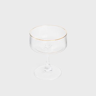 Kieliszkek do wina martini ze złotym rantem ryflowany 1 szt.