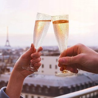 Wielorazowe srebrne kieliszki do szampana 10szt