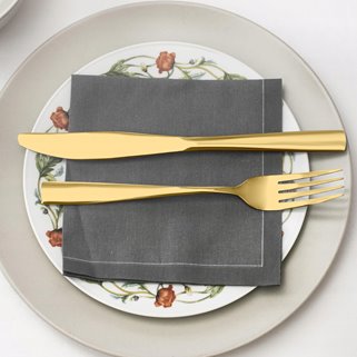 Złote Sztućce zestaw dla 6 osób 24 el zestaw dla 6 osób złota łyżeczka