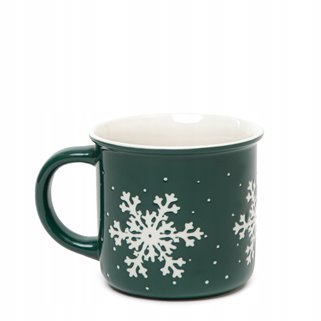 Kubki zielone ze śnieżynkami 2 sztuki