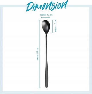 Łyżeczki do latte czarne 6 sztuk