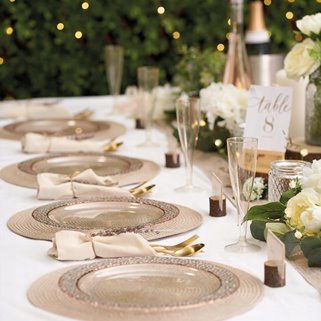 Różowe talerze wielorazowe zestaw 10 sztuk deserowe