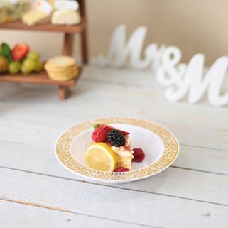 Talerze głębokie wielorazowe ZŁOTE 10 sztuk