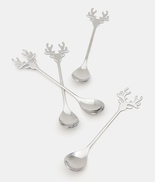 Łyżeczki świąteczne srebrne 4 sztuki