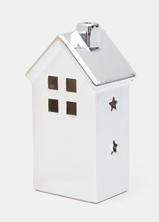 Domek dekoracyjny srebrny