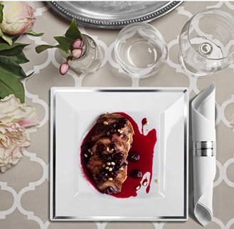 Talerze wielorazowe kwadratowe 10 sztuk