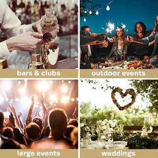 Złote kieliszki wielorazowe do Margarity 12 sztuk