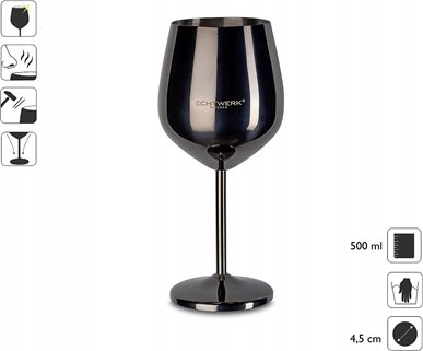 Kieliszek do wina stalowy czarny 500ml