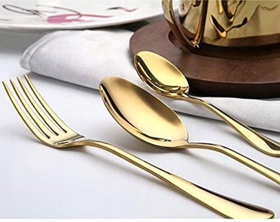 Sztućce złote 36 e l/ 6 os