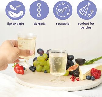 Kieliszki wielorazowe 10 sztuk na wesele poprawiny