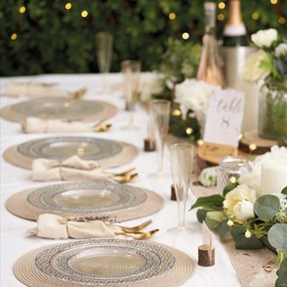 Srebrne talerze wielorazowe obiadowe deserowe 10