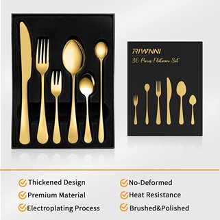 Sztućce złote 36 e l/ 6 os