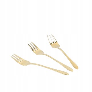 Złote widelczyki deserowe 3 szt. Homla zestaw widelczyków złotych