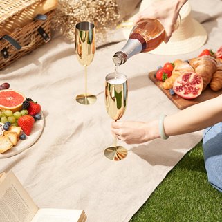 Kieliszki do szampana złote 2 szt opakowanie