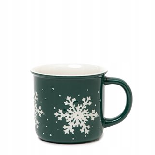 Kubki zielone ze śnieżynkami 2 sztuki