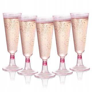 Kieliszki do szampana różowe wielorazowe 10 szt