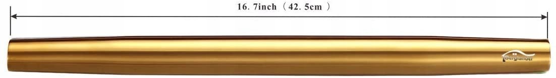 Złoty wałek do ciasta kuchenny 42 cm stalowy pizza