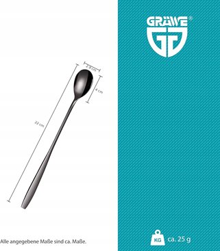 Łyżeczki do latte czarne 6 sztuk