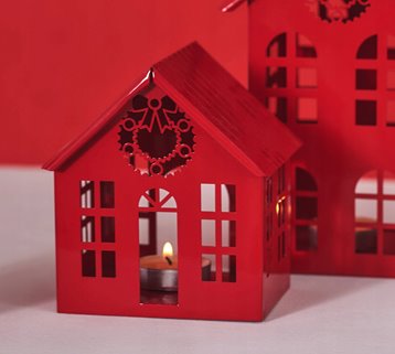 Domek czerwony metalowy