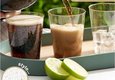 Kubki wielorazowe złote 10 szt