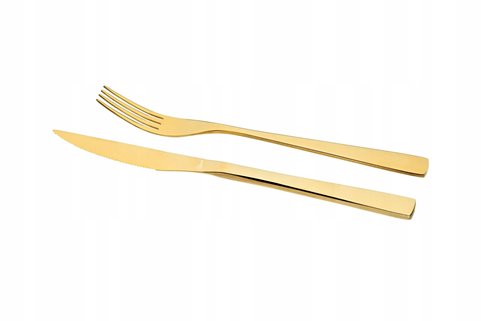 Komplet sztućców 30 el. dla 6 osób złote sztućce w opakowaniu prezentowym