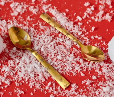 Łyżeczki świąteczne złote 4 sztuki