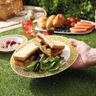 Talerze głębokie wielorazowe ZŁOTE 10 sztuk