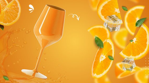 Kieliszek Pomarańczowy  do koktajli wielorazowe