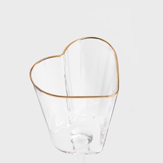 Kieliszek do wina Homla serce ze złota obwódką 300ml elegancki śliczny