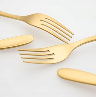 Złote widelczyki 4 sztuki