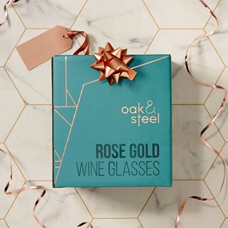 Stalowe kieliszki do wina różowe złoto 4 sztuki