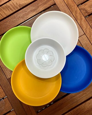 Talerz obiadowy plastikowy PREMIUM Zmywarka biały