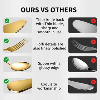 Sztućce złote 36 e l/ 6 os