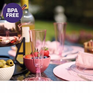 Kieliszki do szampana różowe wielorazowe 10 szt