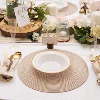 Talerze głębokie wielorazowe ZŁOTE 10 sztuk