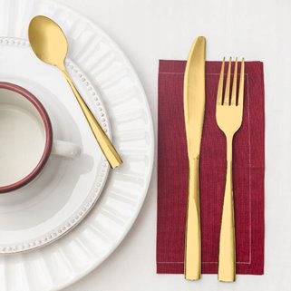 Złote Sztućce zestaw dla 8 osób 32 el zestaw dla 8 osób złota łyżeczka