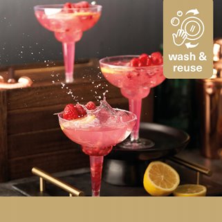 Złote kieliszki wielorazowe do Margarity 12 sztuk