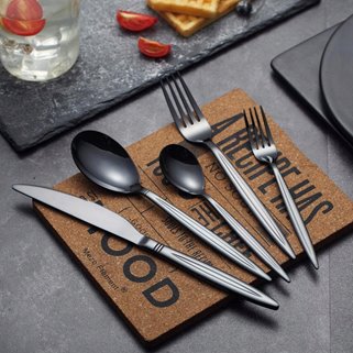 Sztućce czarne 30 el/6 os