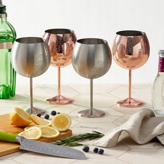 Kieliszki stalowe do ginu 700 ml Różowe złoto