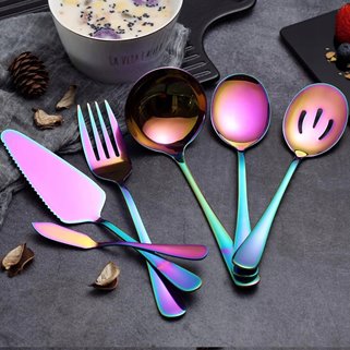 Sztućce do serwowania opalizujące 6 sztuk