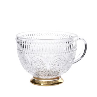 Filiżanka BARREL szklana złota 360 ml