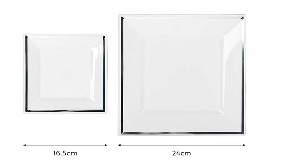 Talerze wielorazowe kwadratowe 10 sztuk