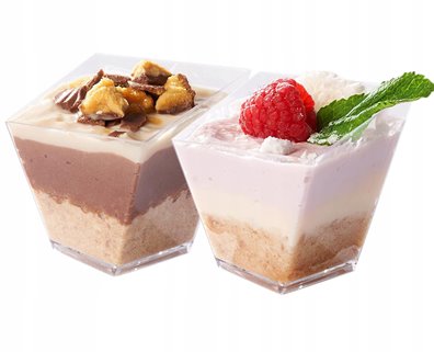 Wielorazowe kubeczki deserowe 10 sztuk trapezowe