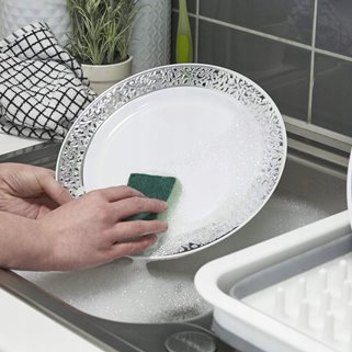 Talerze wielorazowe obiadowe srebrne 10 sztuk