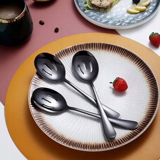 Sztućce do serwowania czarne 10 el