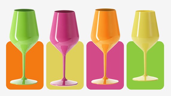 Kieliszek Żółty plastikowy wielorazowy do zmywarki