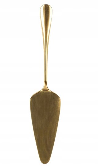 Złote sztućce zestaw z chochlą i łopatką 4 os.