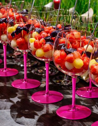 Kieliszek plastikowy do wina różowy Tritan 550 ml